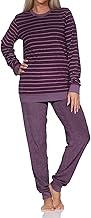 Normann Women's Terry Cloth Pyjamas with Cuffs in Elegant Striped Look - Also in Plus Size
