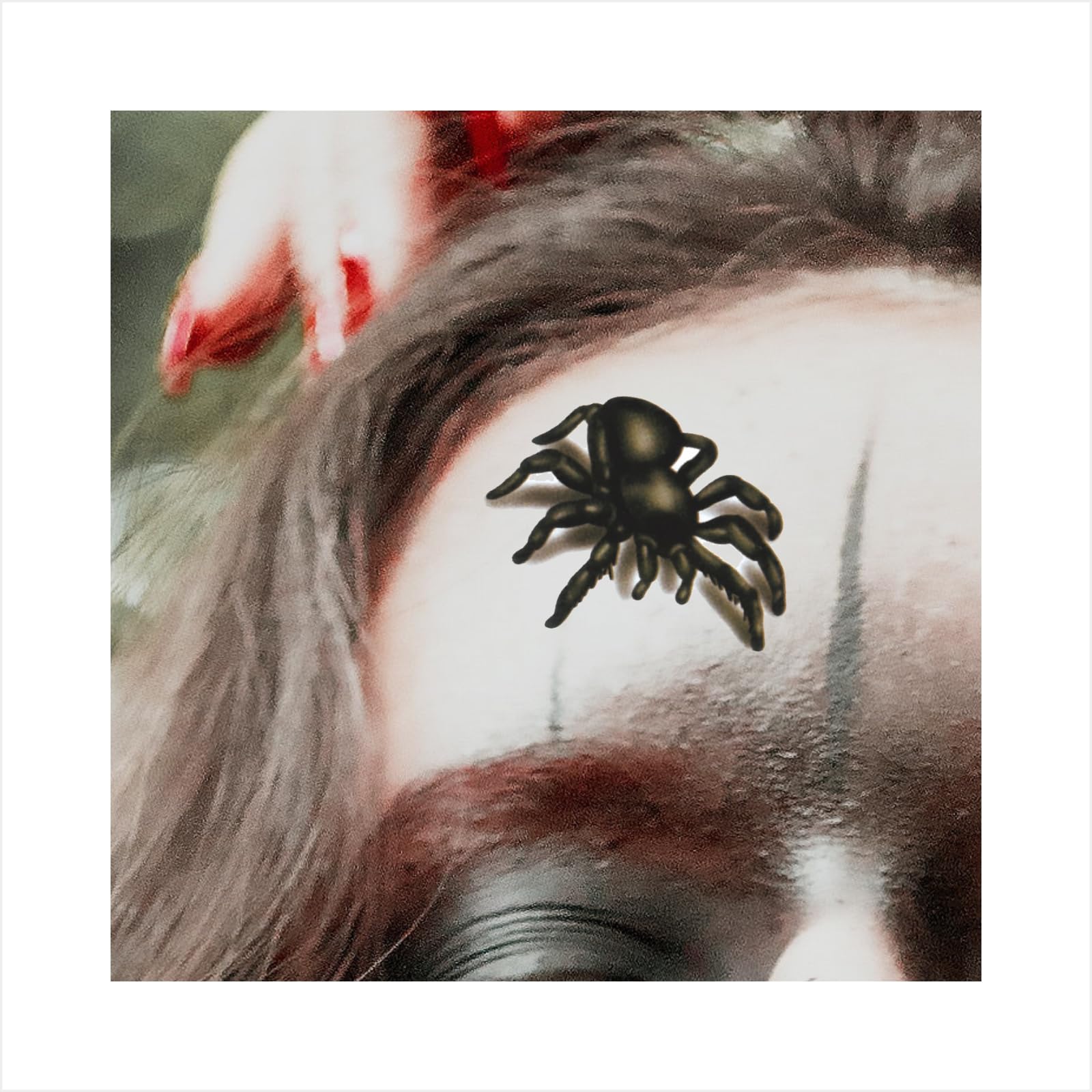 Womaha 40 Halloween Spiders Temporary Tattoo Stickers for Adults Waterproof Body Spider Web Tattoos for Kids