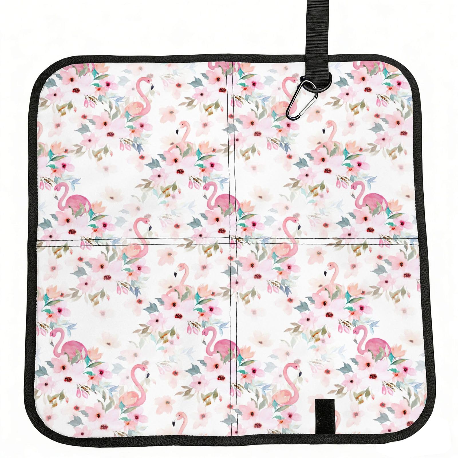 VCzsdff Floral With Flamingo Print Portable Seat Cushion Folding Bleacher Pad Compact Picnic Sitting Mat Polyester 40cm