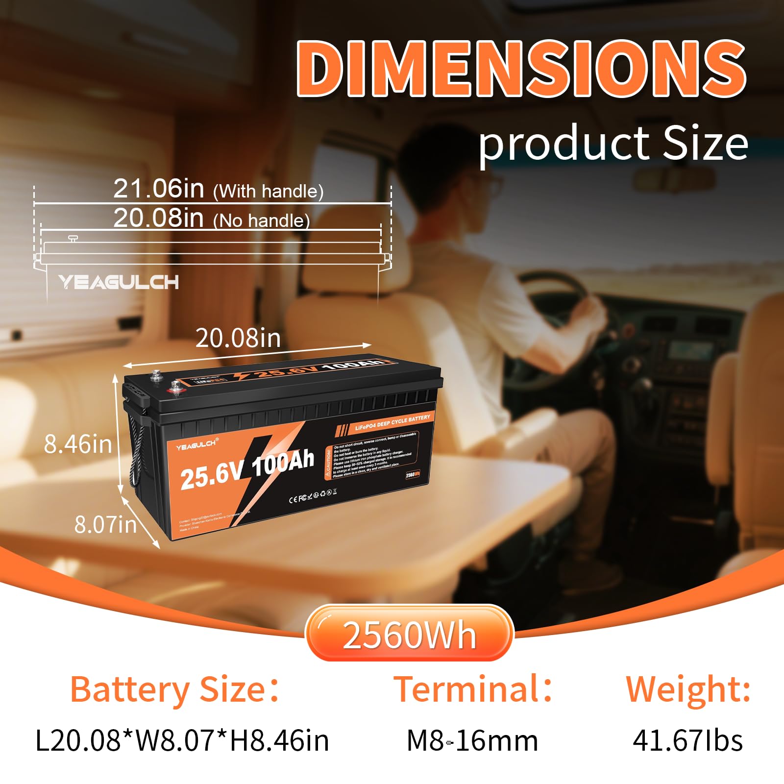 2 Unità Batteria Litio LiFePO4 24V 100Ah, 2560Wh, 4000-15000 Cicli, con BMS 100A, Batterie Lithium per Sistemi Solari Camper Accumulo Domestico Applicazioni Off-Grid e Sistemi di Accumulo Energetico