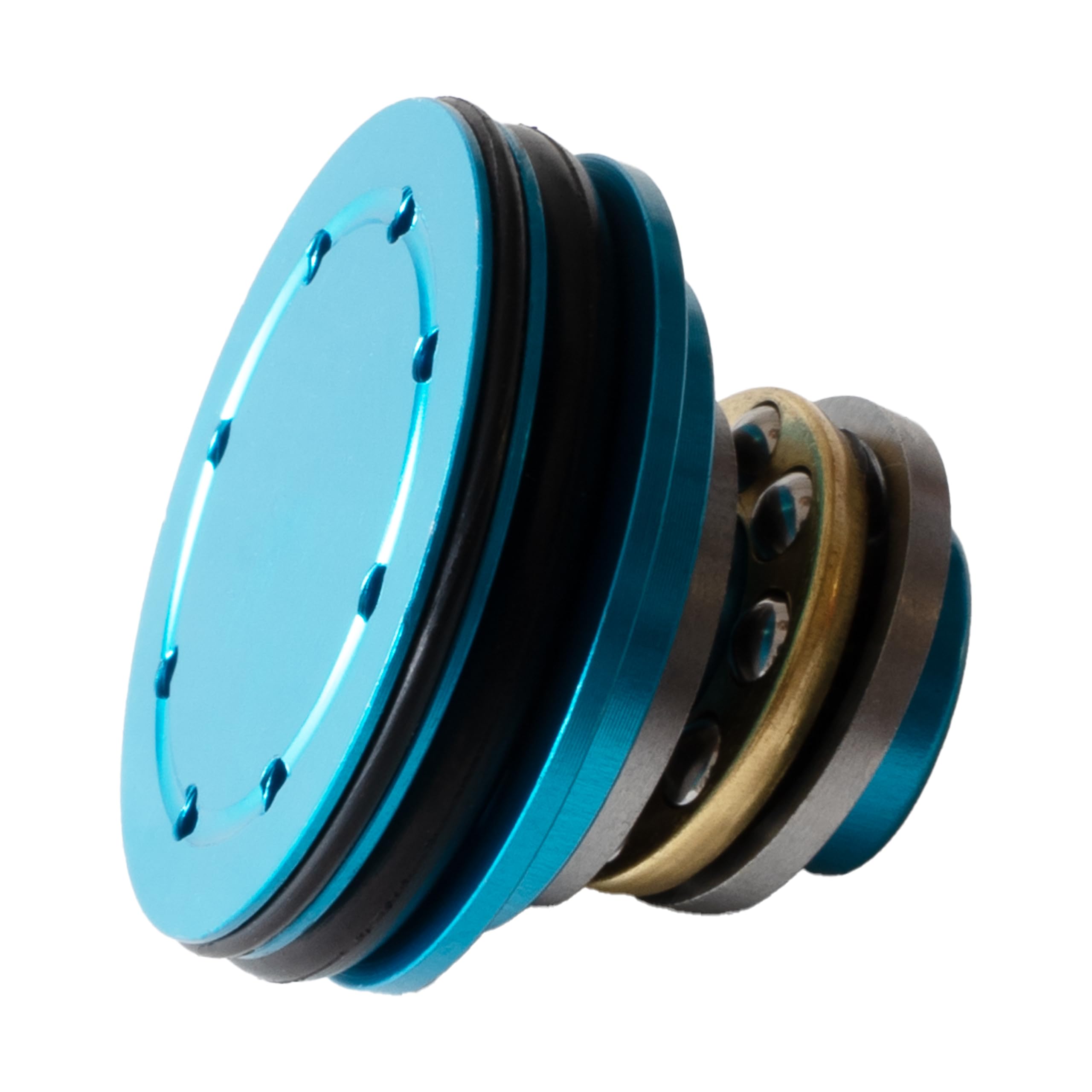 Generic CNC Machined Airsoft Piston Head with Ball Bearing Double O-Ring (blue)