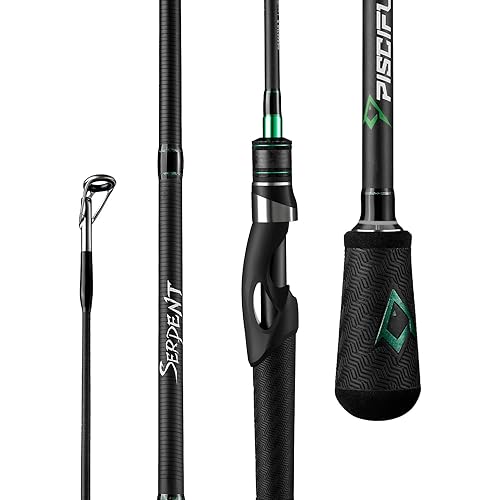 Piscifun Serpent Spinning Rod with Fuji Line Guides - IM7 Carbon Blank Tournament Performance Spinning Fishing Rod, High Sensitive One Piece & Two Pieces Spinning Rods
