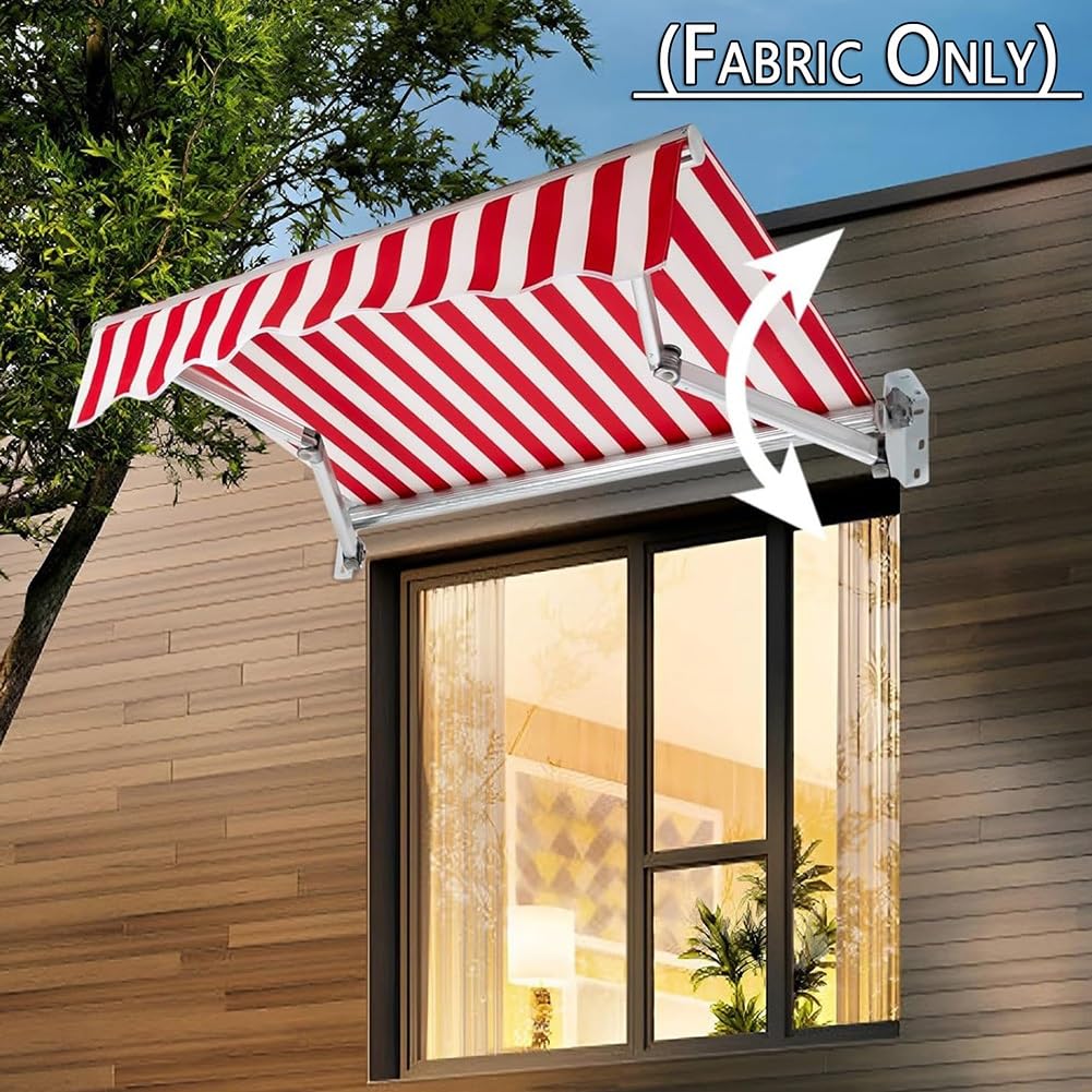 Odporna na promieniowanie UV zapasowa tkanina markizy, poliester, do patio, tarasu i ogrodu, łatwa instalacja i konserwacja (5 x 2,0 m)