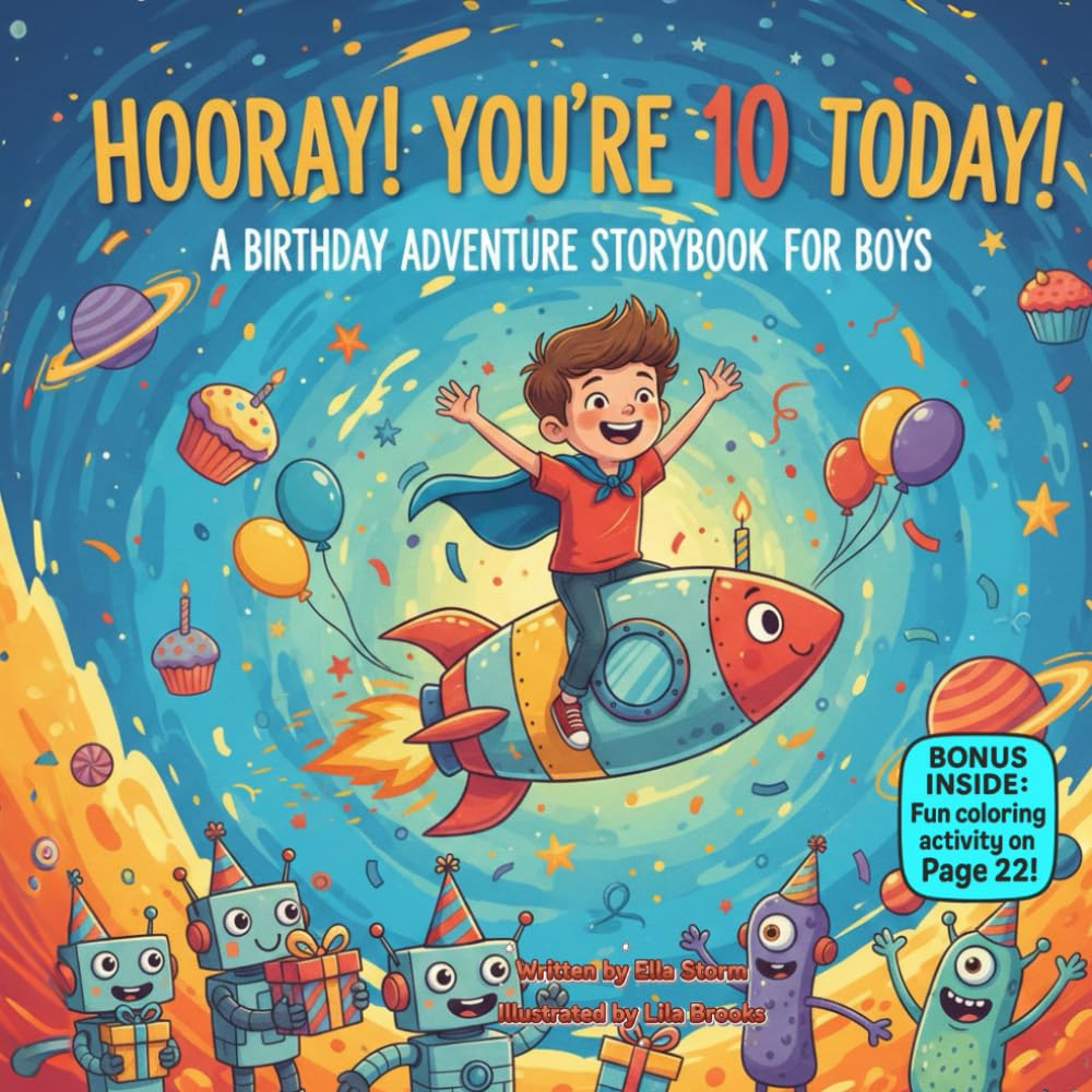 Hooray! You’re 10 Today!: A Birthday Adventure Storybook in Fun Rhymes for 10-Year-Old Boys
