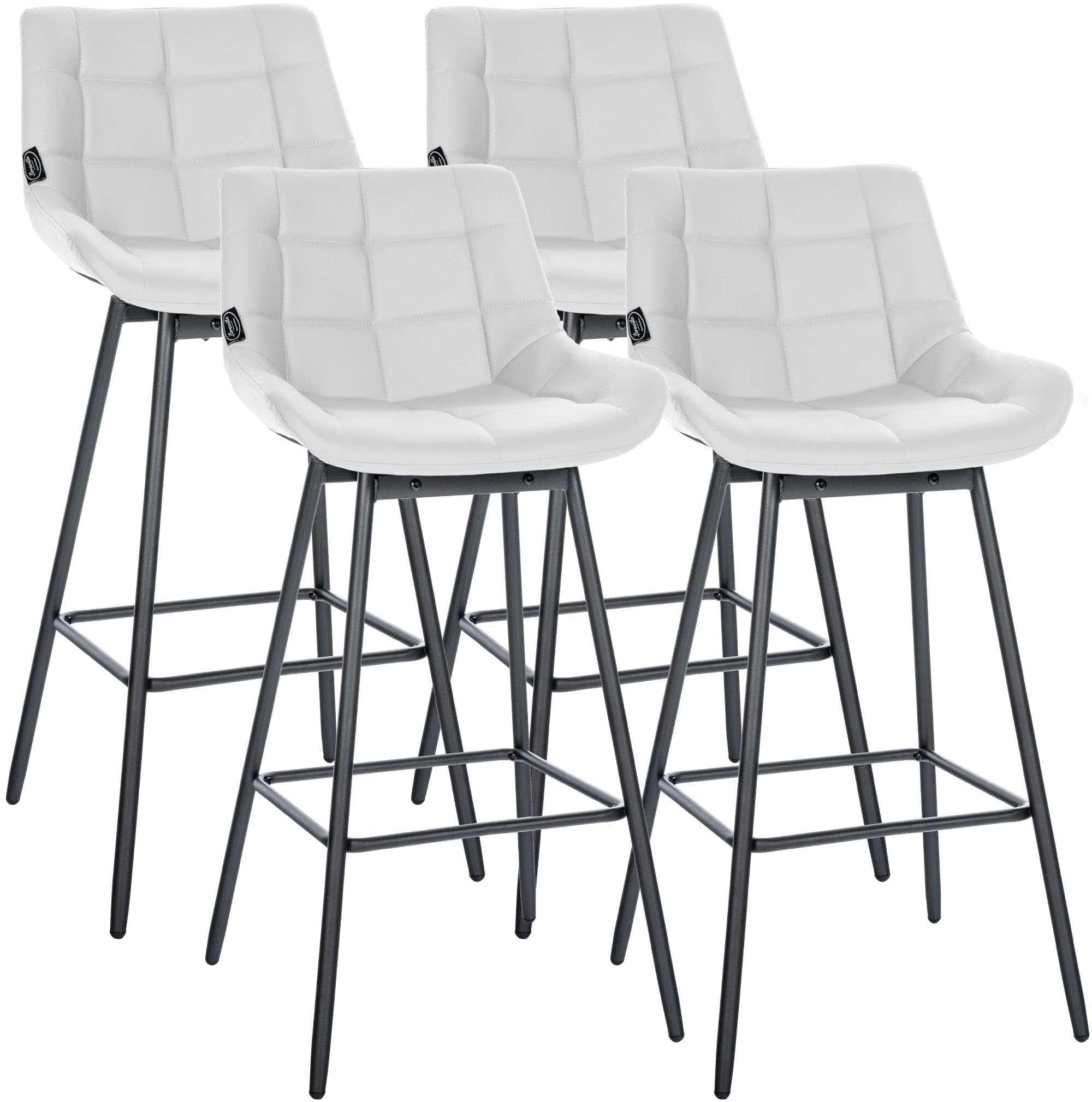 Tabourets de bar pivotants 180° avec retour automatique blanc x4