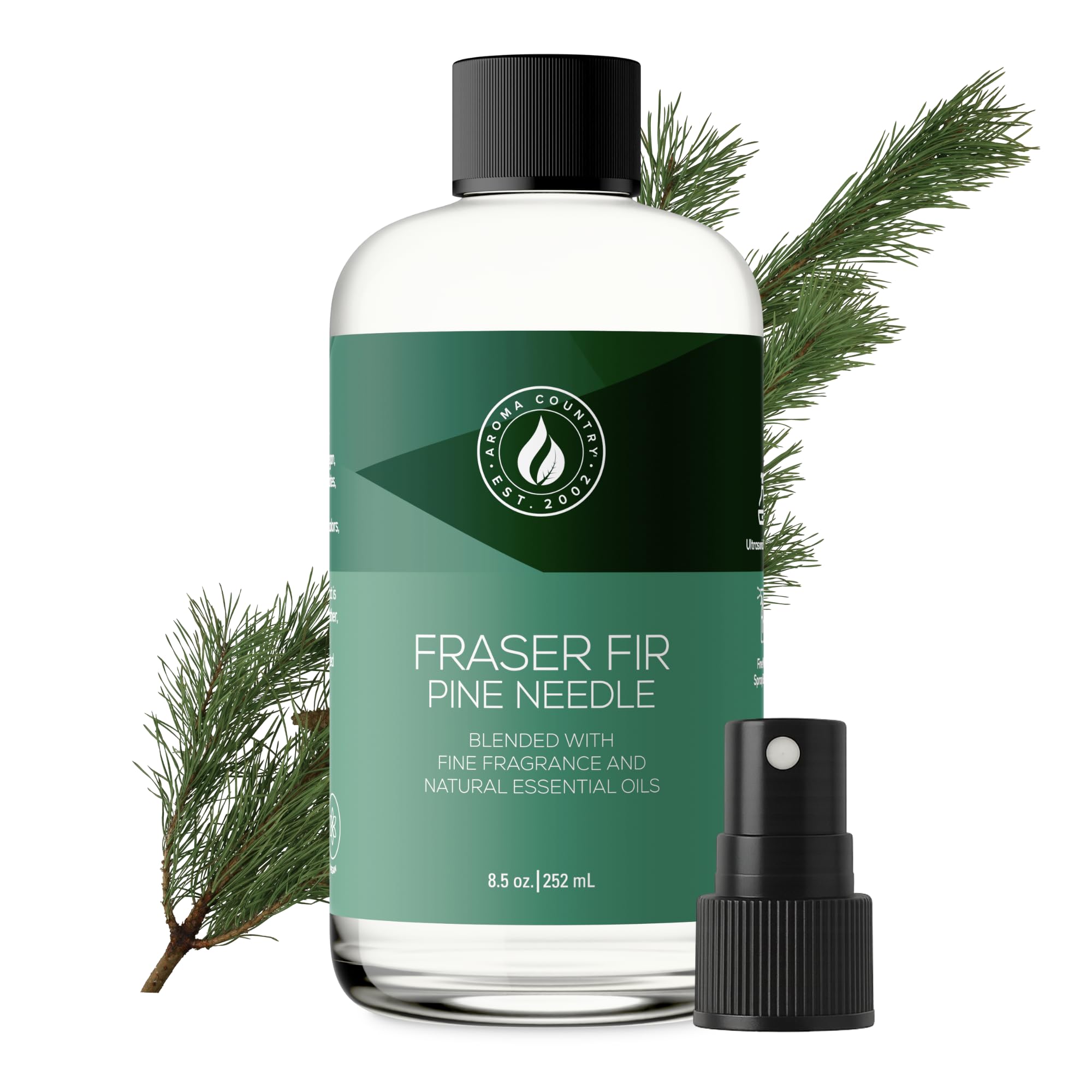 Aroma Country Fraser Fir Diffuser Oil - Luxury Essential Oils for Diffuser Refill & Air Freshener Room Spray - Long-Lasting & Natural Home Fragrance, Pine Needle Scented Oil for Diffusers (8.5 Fl. oz)