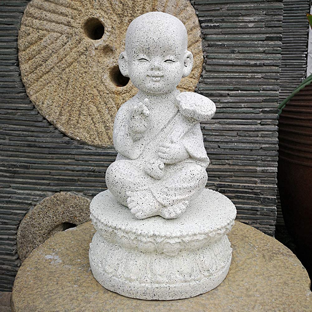 PAGOIAAR Garden Statue Animal Sculpture Outdoor Decor Gift Sitting Buddha Statues Decor Garden Sculptures Hand-Painted Crafts Ornaments Outdoor Patio Yard Zen Figure Statue(B,30x30x50cm)