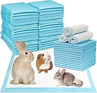 Vista 9 de kathson Almohadillas para orina de conejo, pañales desechables para conejos, almohadillas de entrenamiento de inodoro súper absorbentes