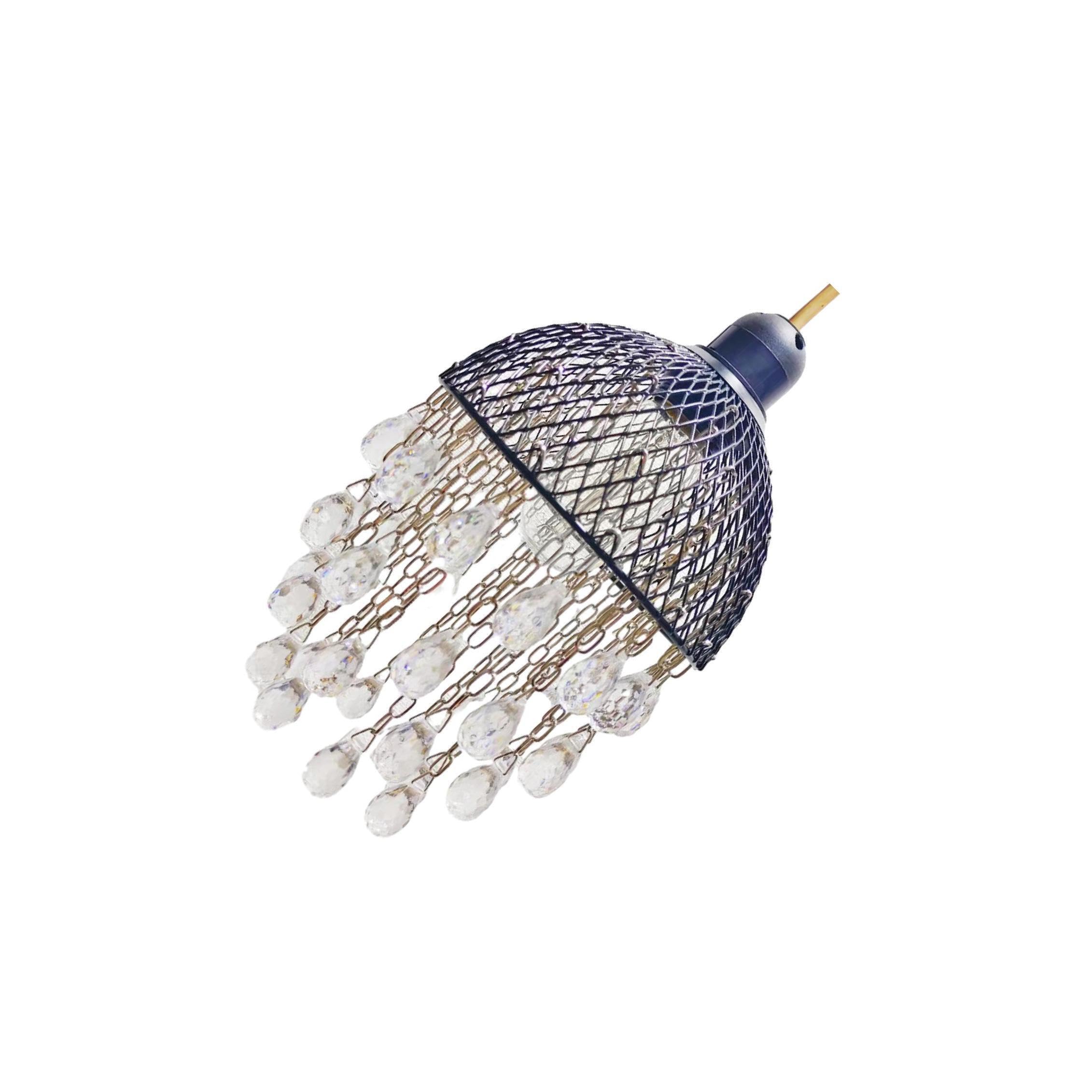Mophrati Light/Black Chandelier Shade Acrylic Chandelier Shade Pendant Bedroom Creating Luxurious Atmosphere Modern Homes Ceiling Lampshade With Jewel Droplets