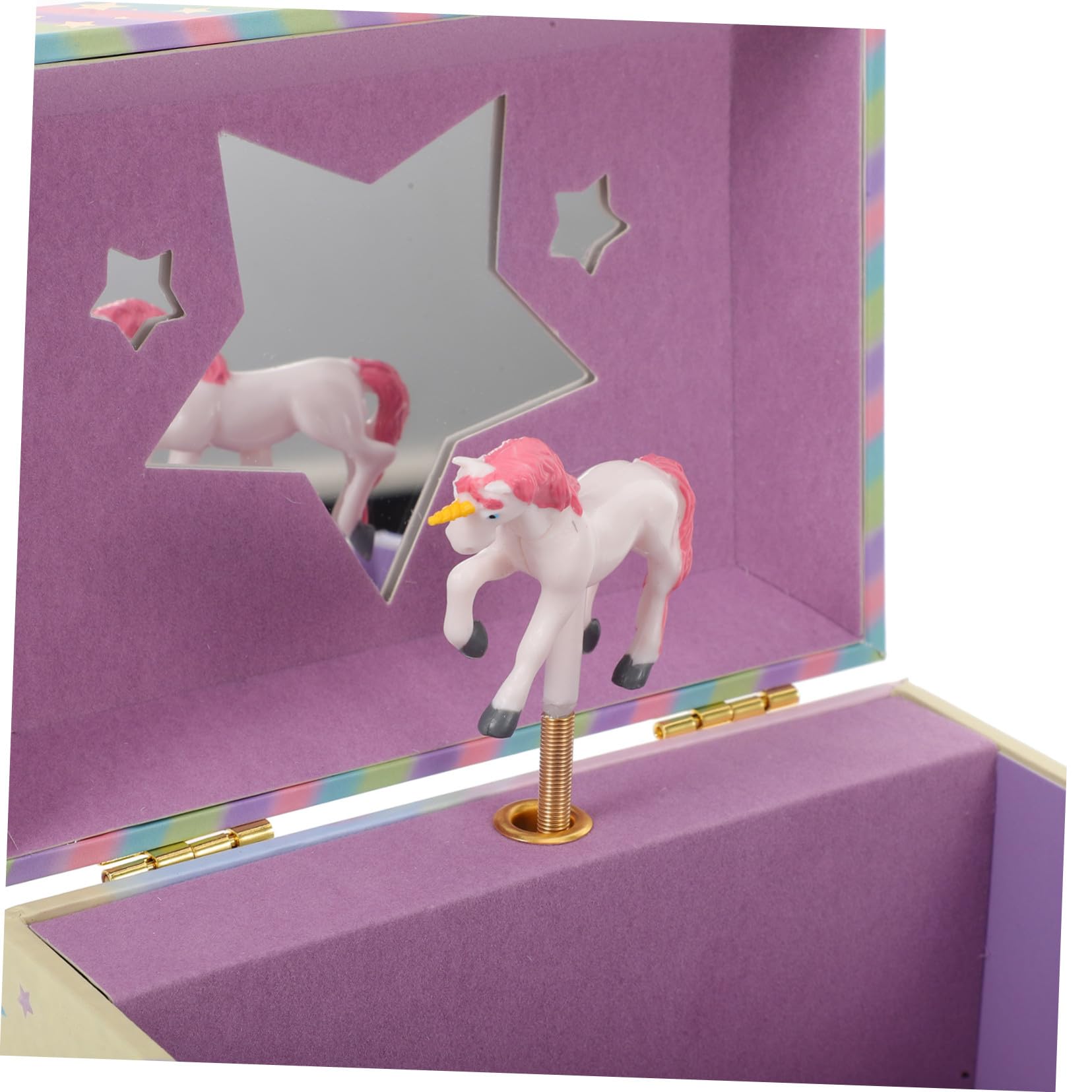 SHERCHPRY Caja de Música con Diseño de Unicornio para Niñas, Joyero Musical de Madera Multifuncional con Compartimentos para Cumpleaños y Decoración