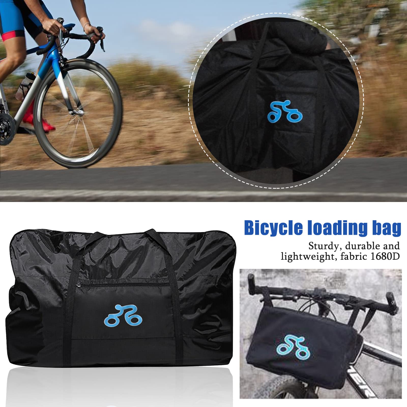 Składana torba rowerowa, 26-29", wodoszczelna torba transportowa z kieszeniami, torba transportowa na rower, MTB, rower szosowy, do transportu, przechowywania, 130 x 25 x 82 cm