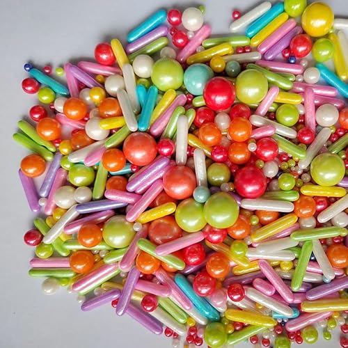 Miniatura 8 de Gránulos comestibles de azúcar con perlas doradas, tamaño mixto, para hornear, decoraciones comestibles para pasteles, decoración de galletas, boda,