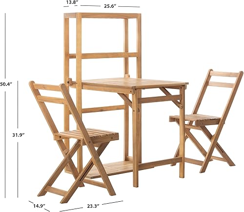 Miniatura 9 de SAFAVIEH PAT6756A Colección al aire libre Griffen Balcón Conjunto Natural Gabinete de Comedor