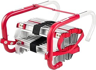 Emergency Fire Escape Ladder 4-Story, 10M(32.8FT) Portable Safety Ladder with Anti-Slip Rungs & Wide Steps, V-Center Support for Adults & Kids, Quick Deployment