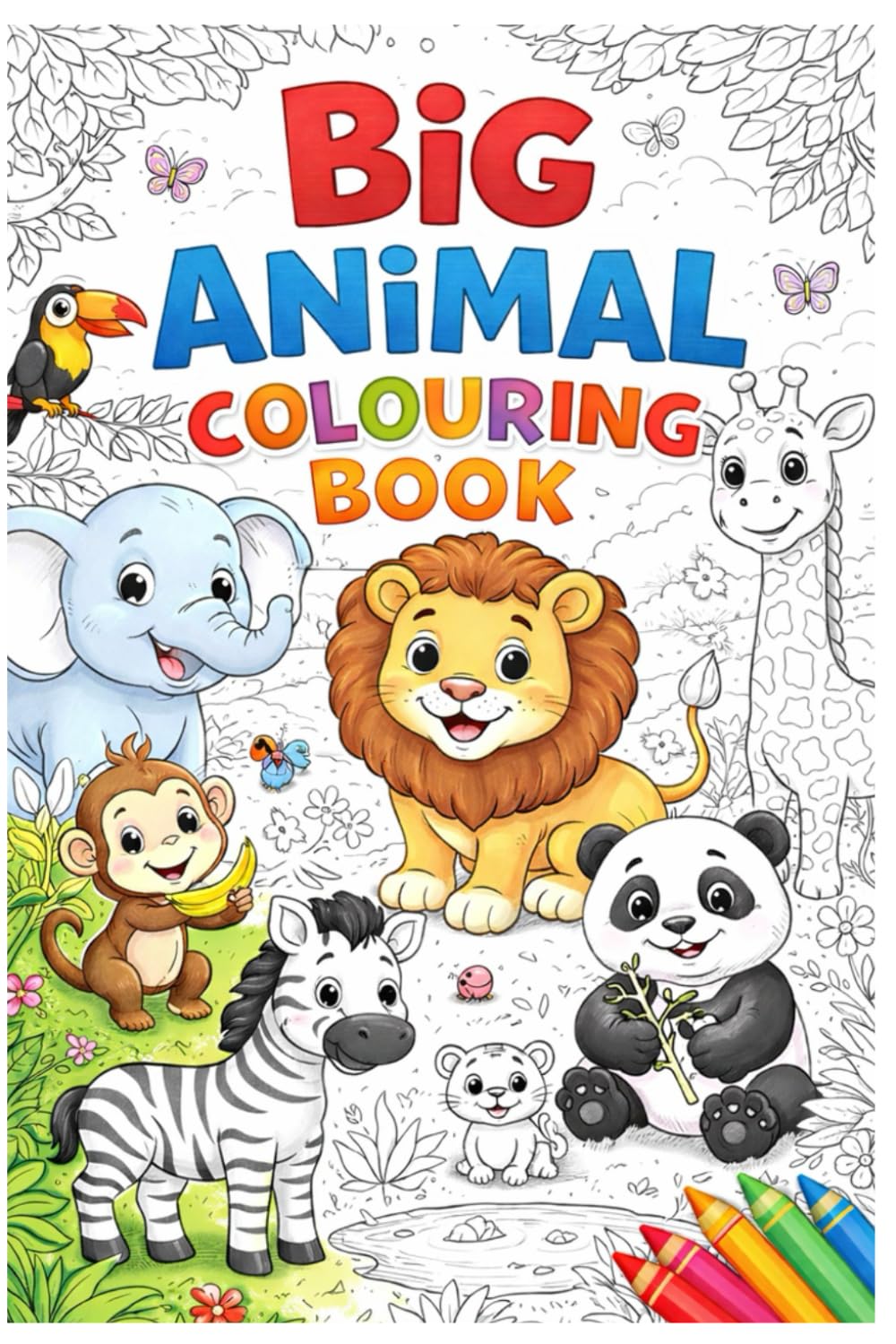 Big animal colouring book