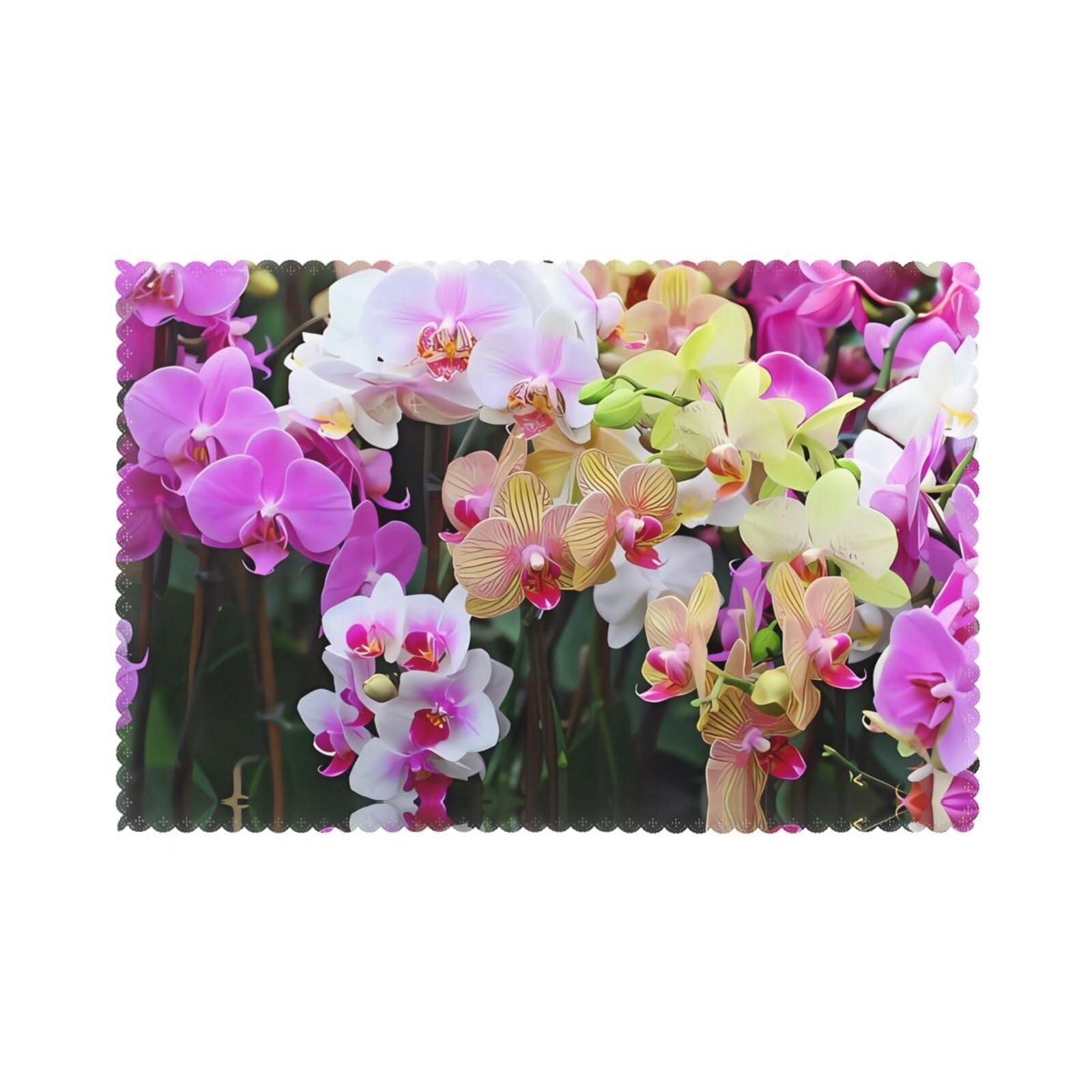 HJFCZH orchids Prints Placemats Set of 6 12x18in – A Great Housewarming Gift for a Warm & Stylish Home