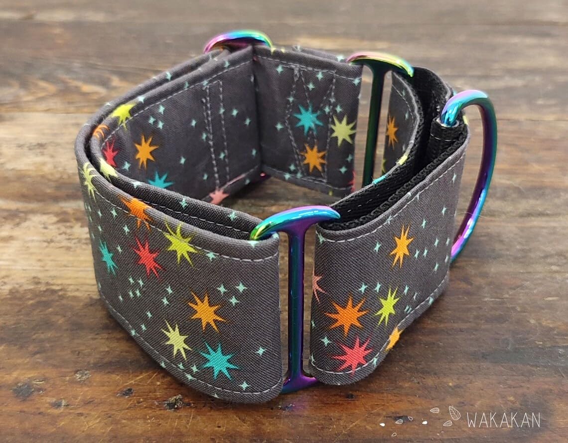 Collier Martingale pour chien : Fireworks, fabriqué à la main en Espagne par Wakakan