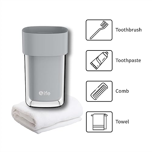 Miniatura 6 de Estuche de viaje para cepillos de dientes regulares y eléctricos (Oral B Philips), estuche para artículos de higiene personal para dos, gran