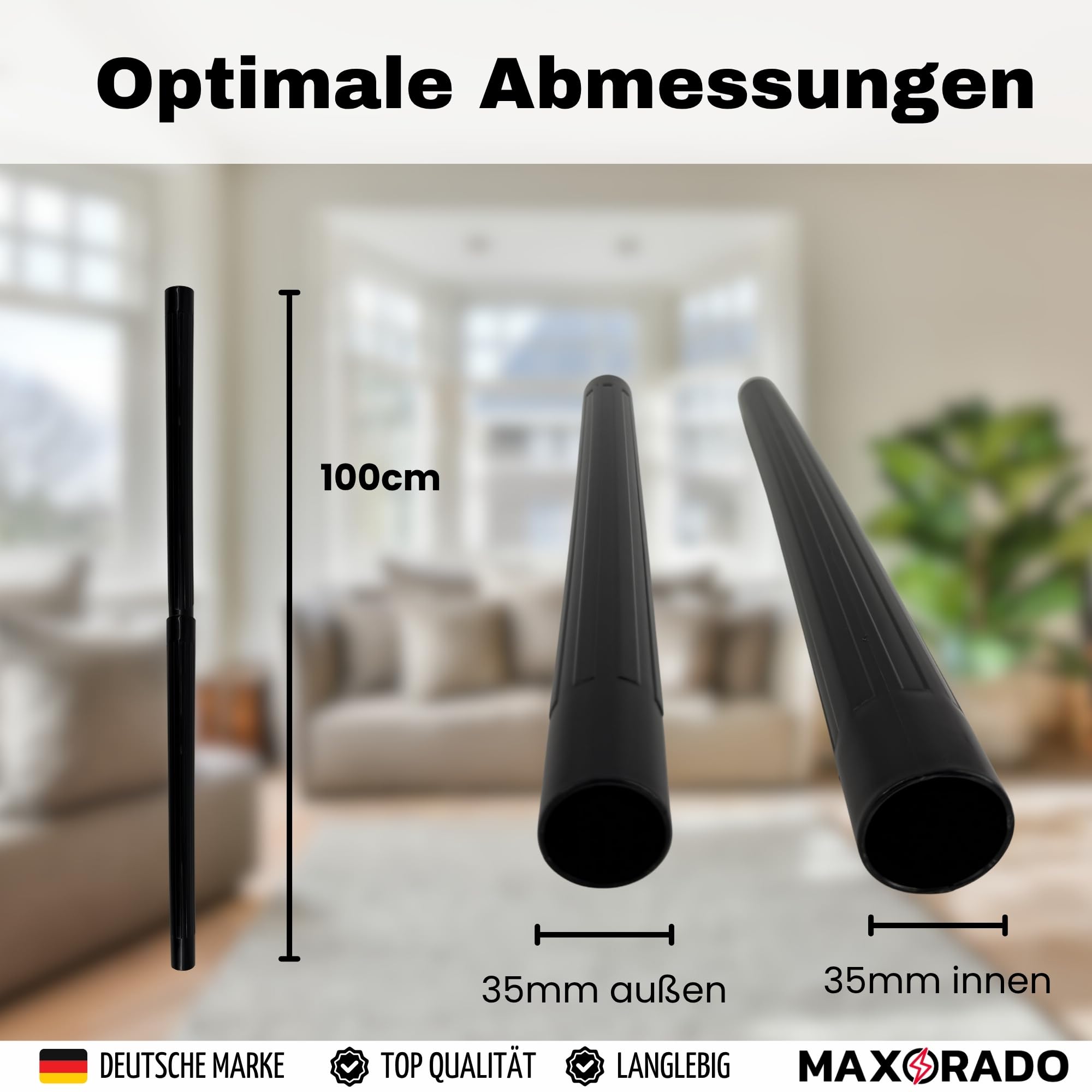 Staubsaugerrohr Nassauger 35mm 2x 50cm Rohr NW 35 passend für Kärcher A K WD2 WD3 WD4 WD5 WD6 Verlängerungsrohr Saugrohr Verlängerung Kunststoff DN35
