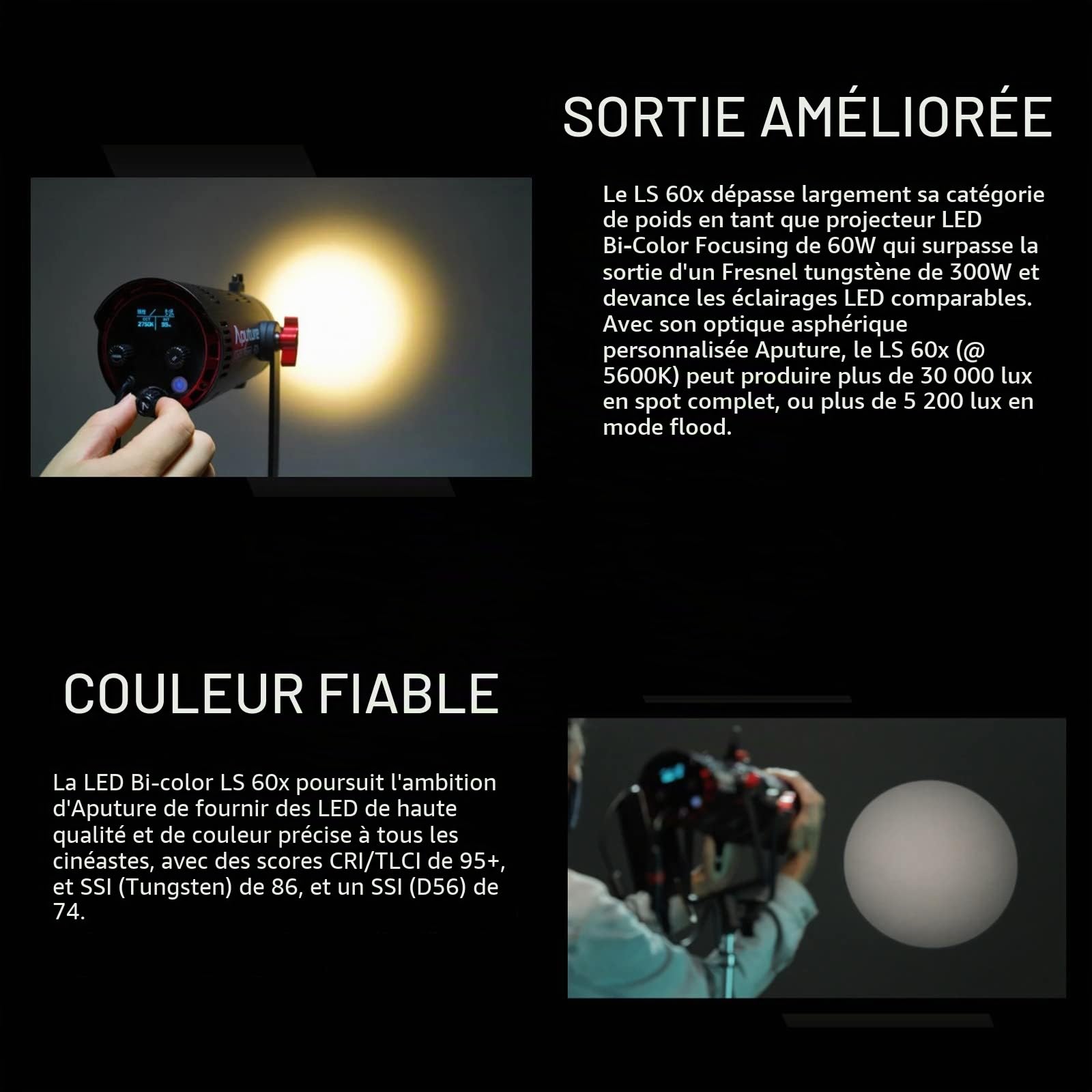 Aputure LS 60d Luce LED COB Da 60W – 5600K, Beam Regolabile 15-45°, Impermeabile, Controllo Da App E Attacco Bowens - 3