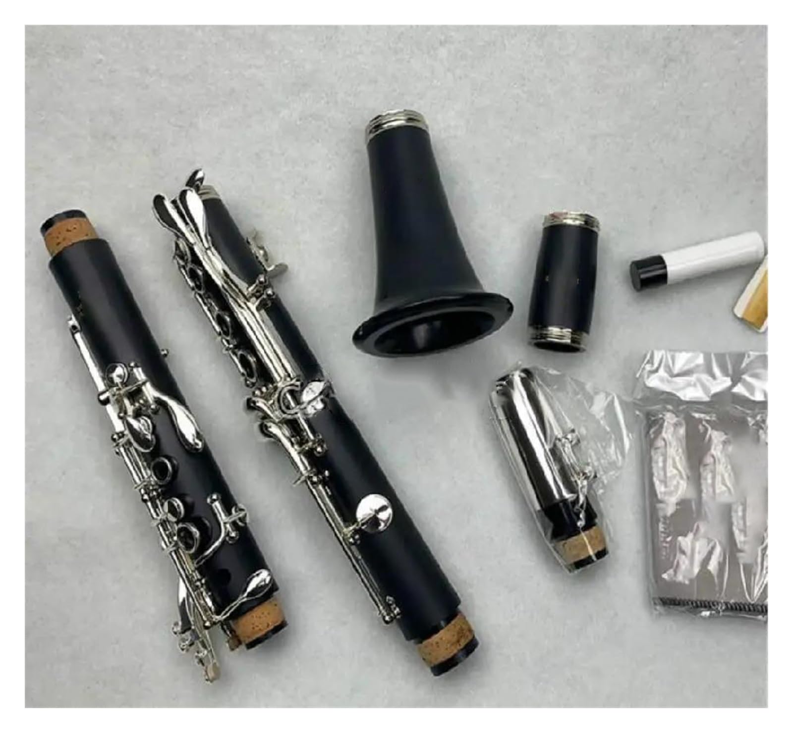 klarnet 17 klawiszy Bb klarnet bakelit B płaski instrument muzyczny z akcesoriami do futerału ustnik