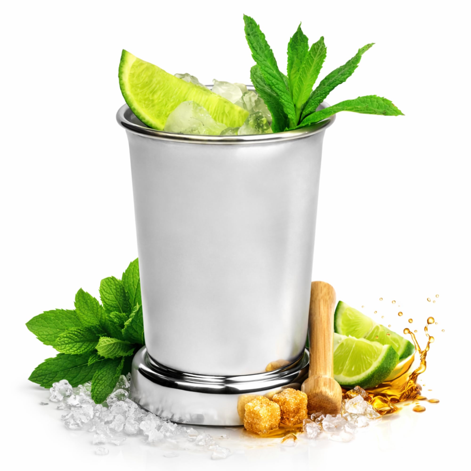 Bar@Drinkstuff Stainless Steel Julep Cup 14Oz 400Ml – Brushed Metal Cocktail Cup For Mint Juleps, Mojitos & Iced Drinks – Heavyweight Reusable Barware For Home & Professional Use