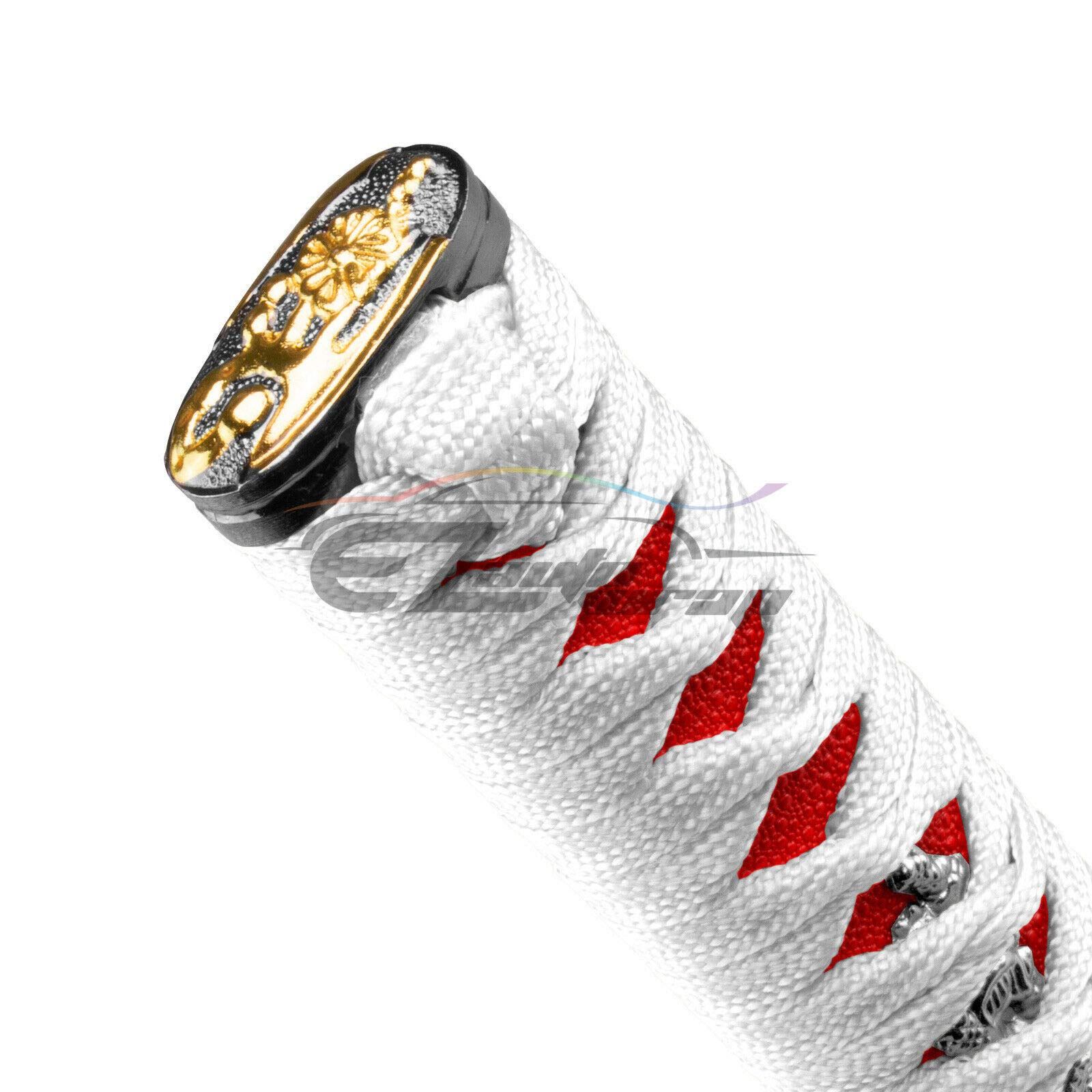 EZAUTOWRAP 15cm White Red Shift Knob Samurai Sword Alloy Katana with Adapter Universal