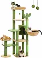 キャットタワー 大型 多頭飼い スリム 猫タワー サボテン nagaipet_amt0293