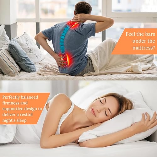 Miniatura 5 de Bunkie Board Matrimonial, tablero de soporte para debajo del colchón, resorte de caja plegable bajo completo, tablas transpirables Bunky tablas,