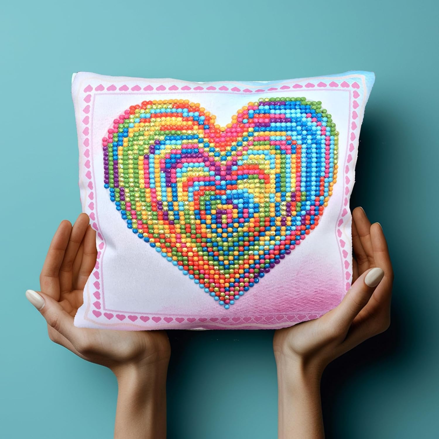 DIAMOND DOTZ Kits - Love Rest Mini Pillow, Partial Drill, Round Dotz, Diamond Painting Kits, Diamond Art Kits for Adults, Valentines Diamond Painting, Diamond Art, Kits, 7"x7"