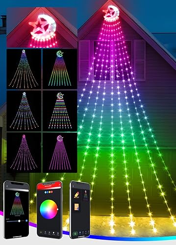 Porbro - Guirnalda de luces inteligentes para decoración de Navidad, 346 luces LED estáticas Dymanic para árbol de Navidad con luna, impermeable, disponible en Yaxa Venezuela