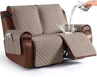 KinCam Waterproof Loveseat Recliner Cover, Non-Slip Reclining Couch Covers for 2 Seat, Recliner Sofa Cover Furniture Prote Price In India