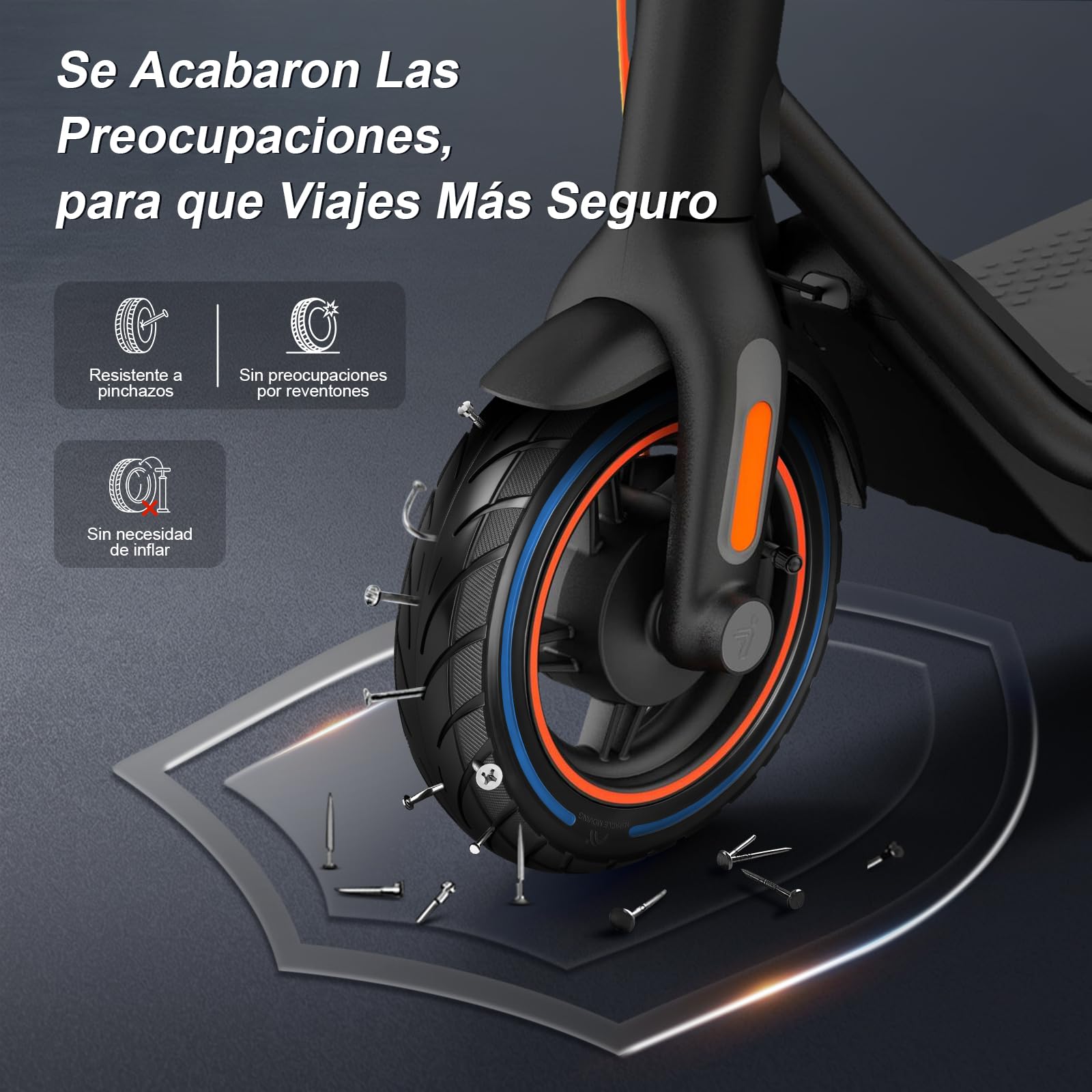 10x2,125 Neumáticos macizos 250x54 Neumáticos sólidos para Xiaomi 4/4Pro(gen1)/4Lite(gen2)/Ninebot F40D2/D38D Patinete eléctrico de 10 pulgadas Neumáticos macizos Neumáticos de repuesto