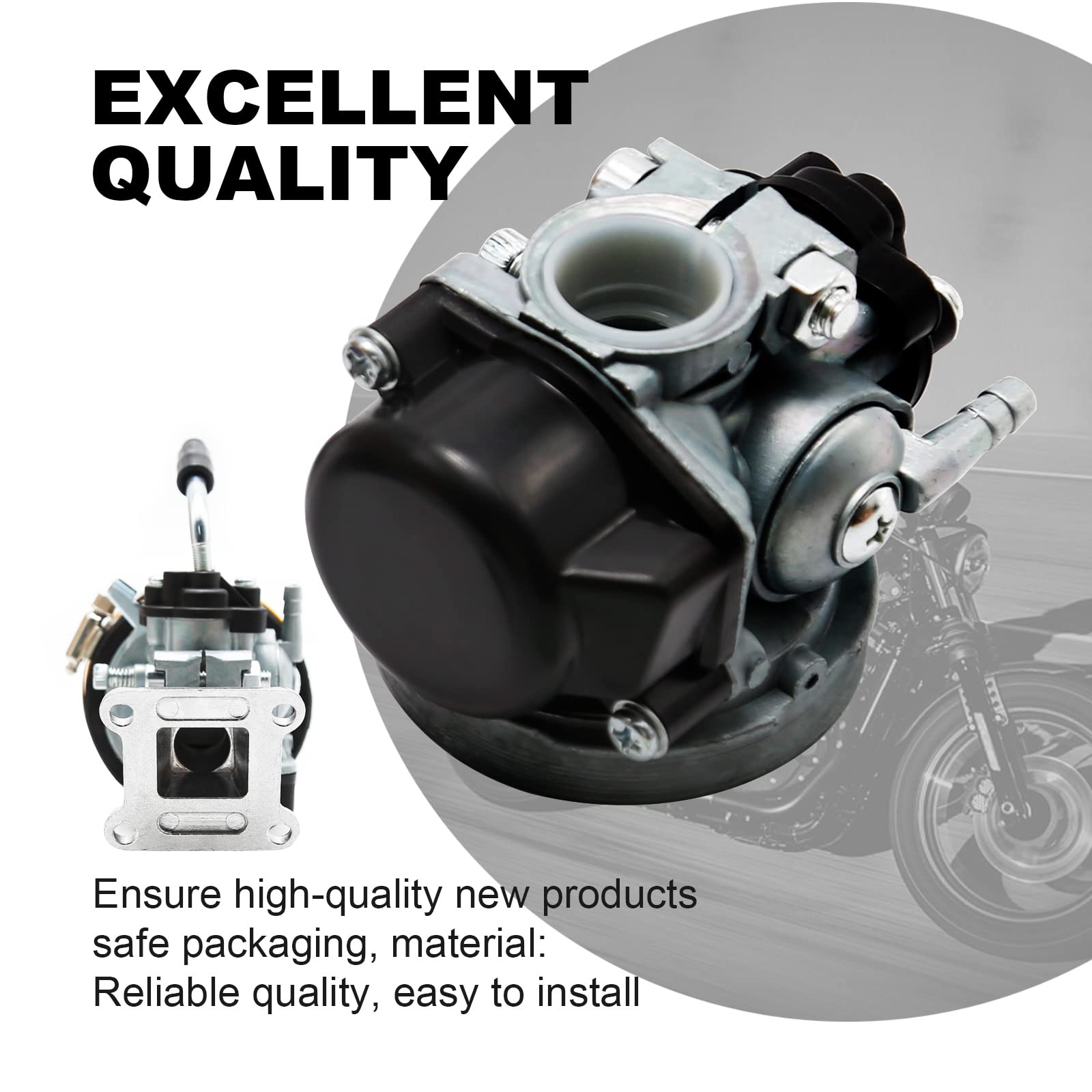 Hoypeyfiy Kit de juntas de admisión de filtro de aire de carburador de 2 tiempos de repuesto para motocicleta de bolsillo de 47 cc 49 cc ATV (amarillo-47 cc 49 cc)