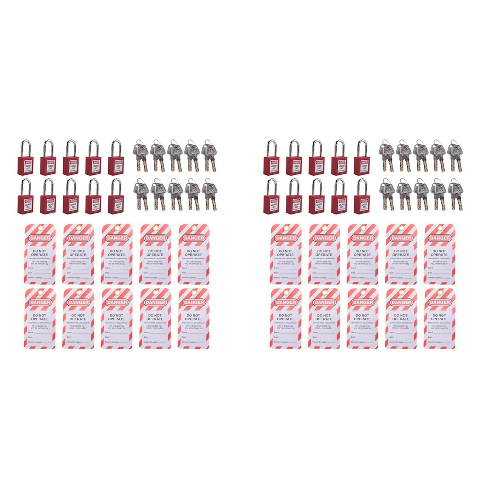 Jnchdghwa Red 20 Lockout Tagout Locks With 20 Lock Out Tag Out Tags, Keyed Different,Compliant Safety Locks(,Keyed Different)
