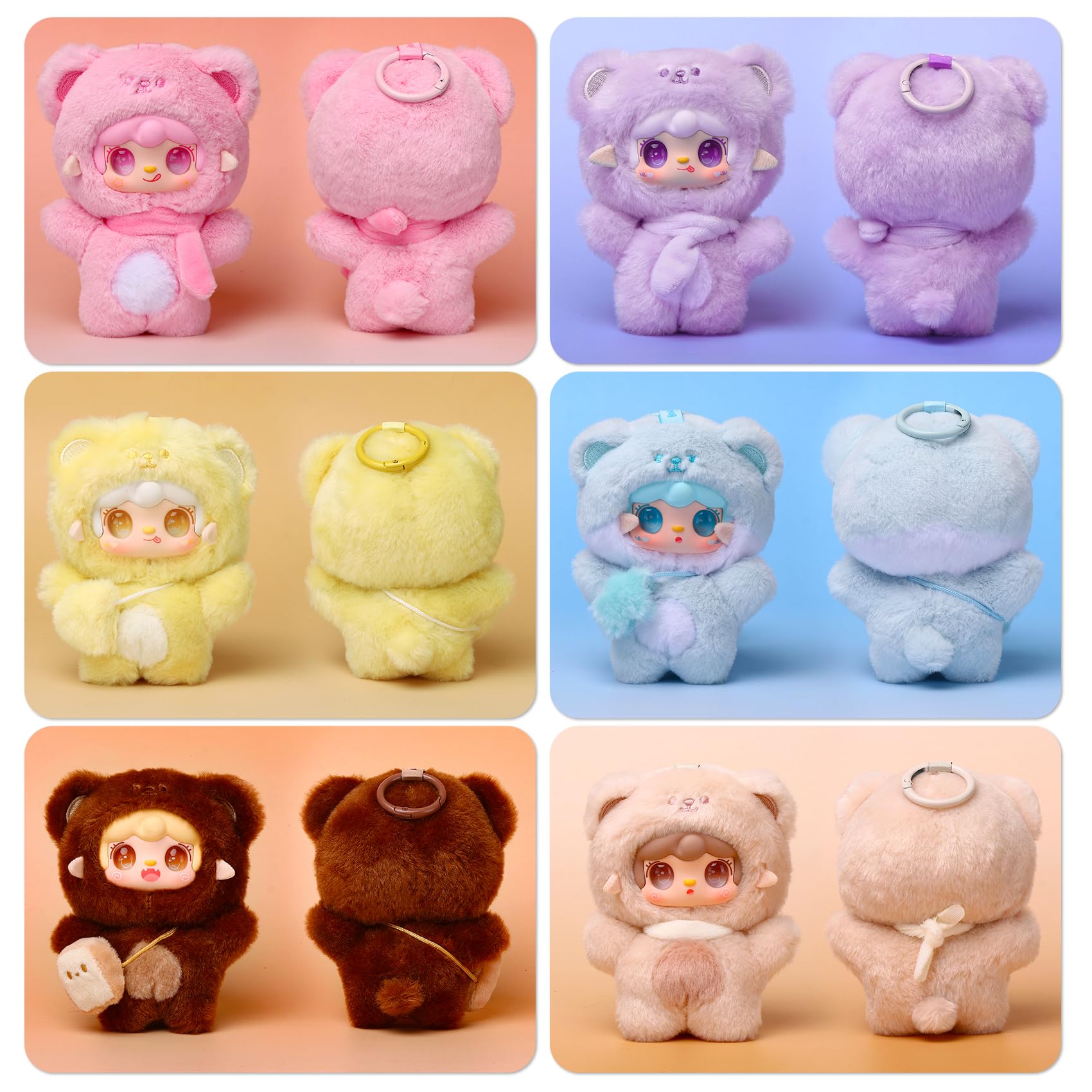 Yooki Cute Plush Pendant Blind Box,Random Vinyl Dolls Surprise Birthday Gifts,Single Mystery Box-Take A Bite of Bear Series: Single Box