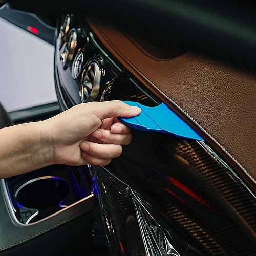 Miniatura 5 de FOSHIO Escobilla de goma pequeña flexible azul para vinilo, escobilla de tintado de ventana, escobilla de borde para recortar bordes, escobilla de