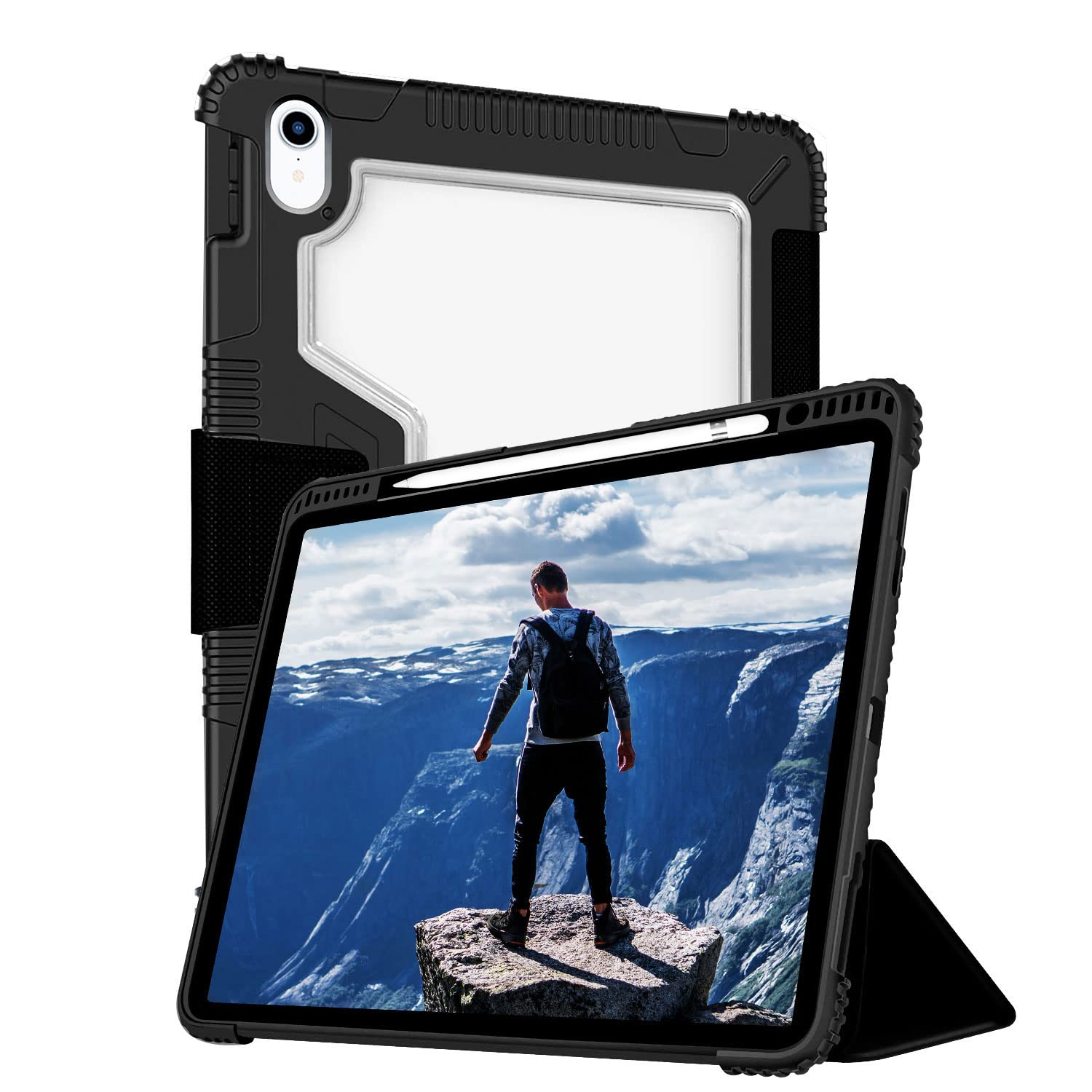 GRIPP Armor Rugged Protection Transparent Back Case for iPad 10.9 inch (10th Generation) (2022) with Shock Absorbing Bumper, Pencil Holder, Magnetic Closure & Auto Sleep/Wake Flip Cover - Black (B0BQF4Z2Y4) Amazon Price History, Amazon Price Tracker
