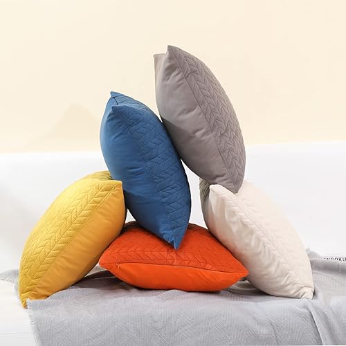 Miniatura 4 de Sioloc Juego de 2 fundas de almohada decorativas, fundas de almohada cuadradas suaves, decoración del hogar, sofá, cama, dormitorio (20 x 20