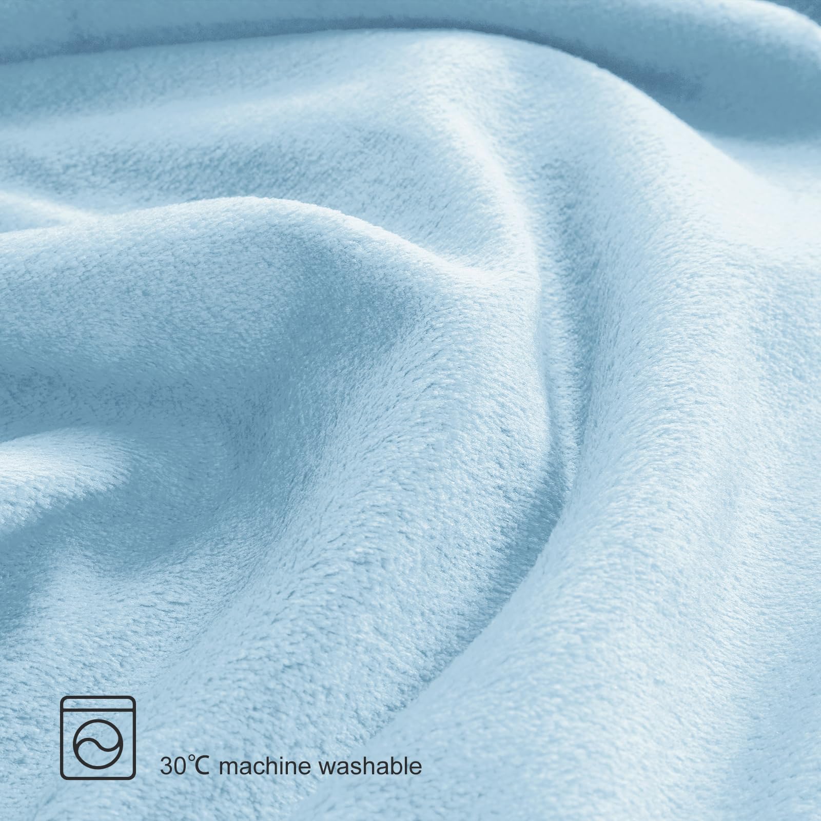 WAVVE Plaid Coperta Pile di Flanella 260gsm - 220x240 cm, Blu Chiaro/Azzurro - Pled Divano Pelosa Letto Matrimoniale King 240x220 - Copridivano di Microfibra Calda e Morbida