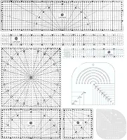 Kit 8 Réguas Patchwork Scrapbook 5x30 5x60 30x30 Caixa de Leite