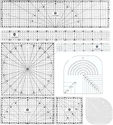Kit 8 Réguas Patchwork Scrapbook 5x30 5x60 30x30 Caixa de Leite
