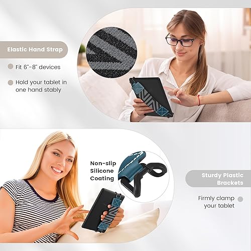 Miniatura 5 de MoKo Correa de mano de seguridad para Kindle eReaders Fire de 6 a 8 pulgadas, KindleKoboVoyagaLenovoSony E-Book, correa de mano versátil de alta