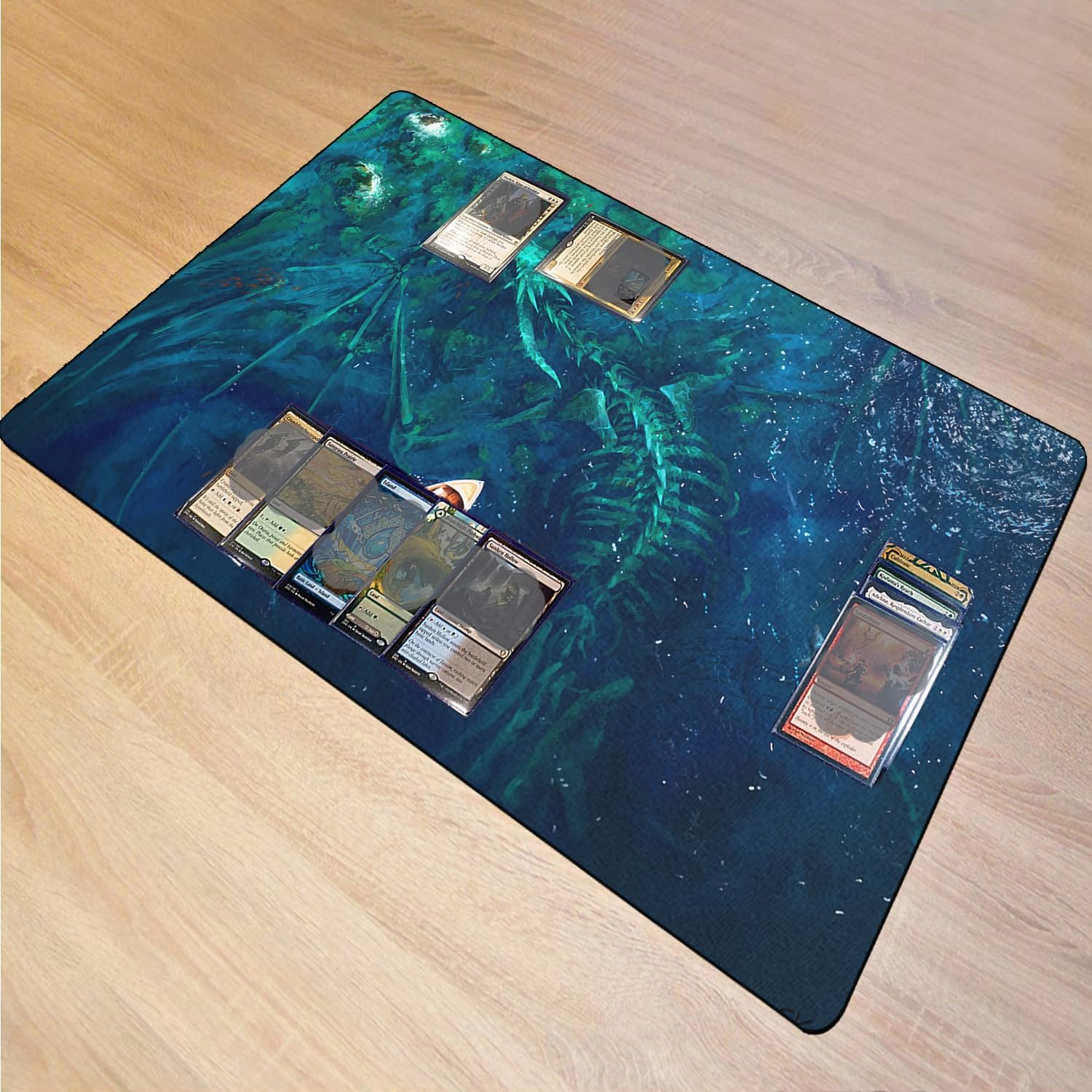 MTG Playmat, 24 x 14 Inches TCG Card Mat, Smooth Rubber Surface, Board Game Mats for MTG DTCG CCG RPG Trading Card
