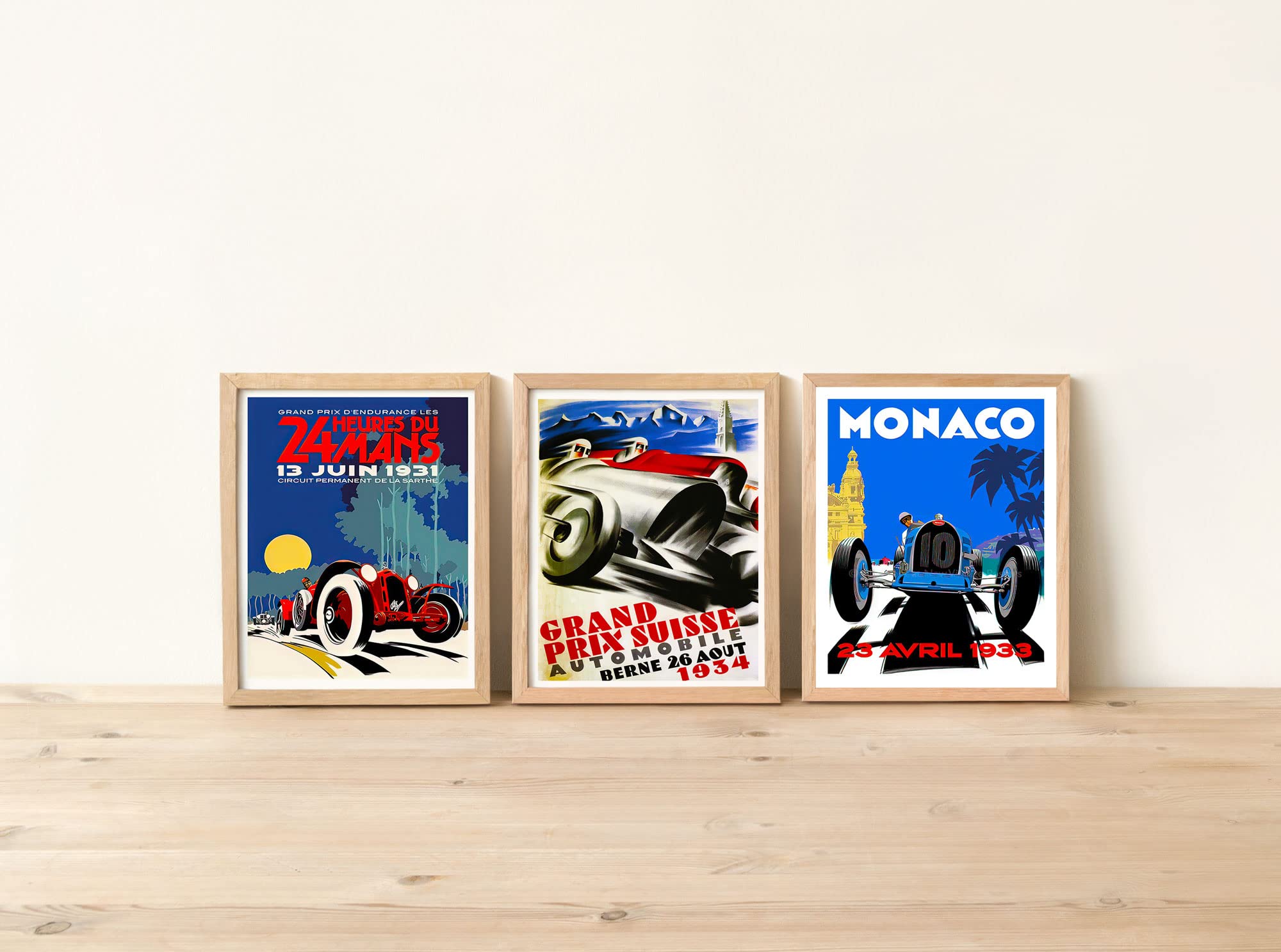 Dekomundo Grand Prix Vintage Poster – Kunstdruck 60x90 Cm, Retro Rennsport-Deko Für Wand