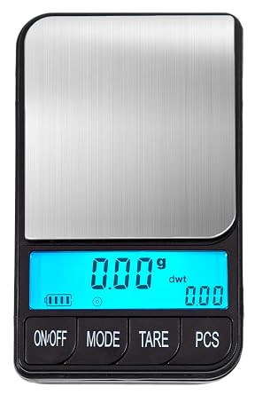 American Weigh Scales Digital Pocket Scale AC Series 1200g x 0.1g | High Precision 0.1g Accuracy Mini Gram Scale for Kitchen, Lab, Jewelry, Coin Scale, Small Digital Gram Scale Portable Travel Scale