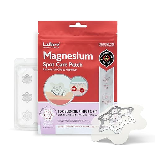 Laflare FreeGo - Parches de magnesio para acné para cara. Manchas oscuras y posteriores a imperfecciones, acné. Autodisolviéndose, hidrocoloide,