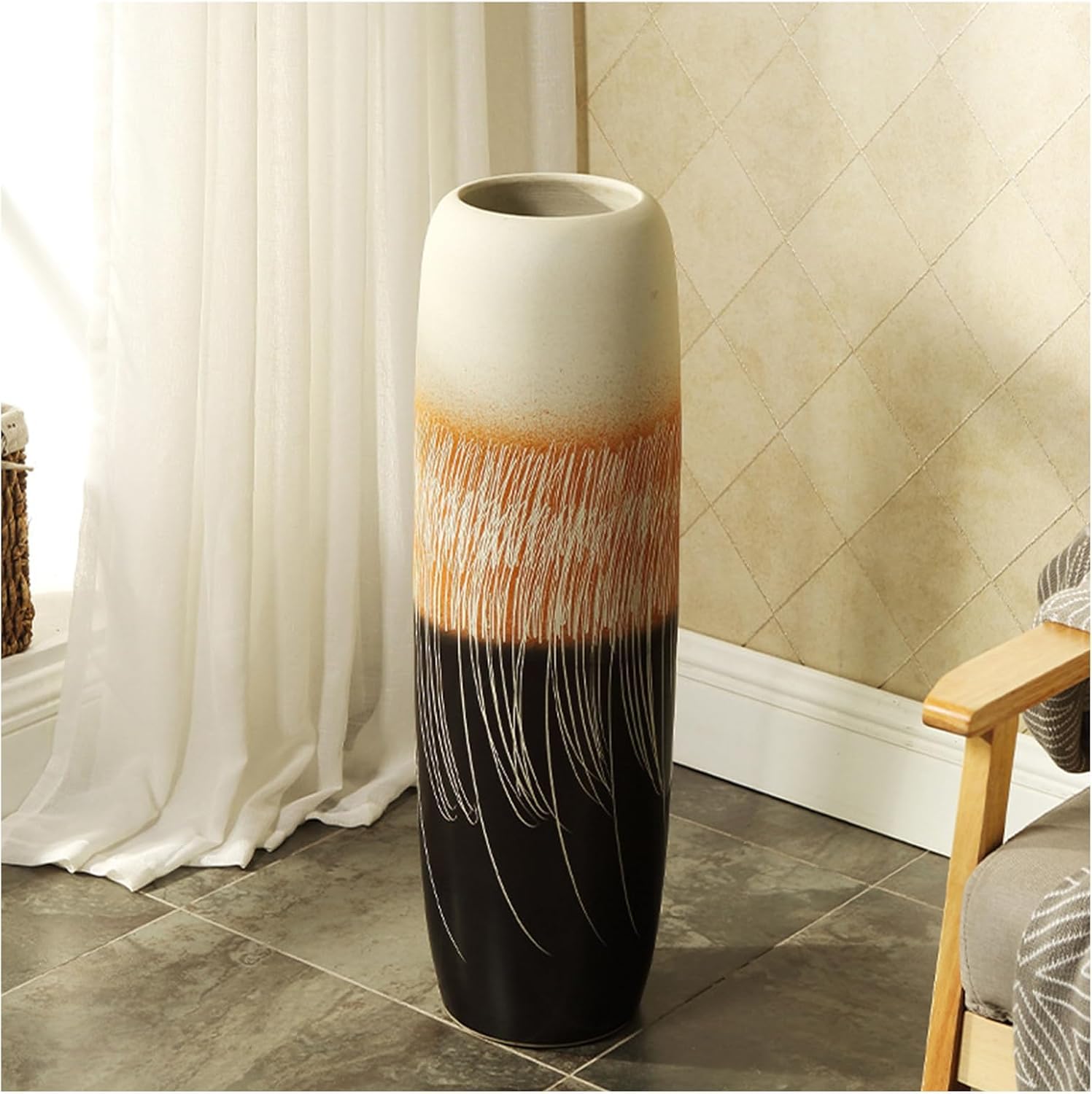 Vase Tabletop Large Floor Tall Ceramic Decorative for Living Room Vintage Farmhouse Decor Centerpiece(80cm)