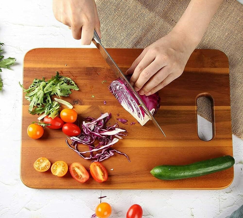 Wooden Cutting Board for Kitchen, Food Preparation, Cooking and Baking