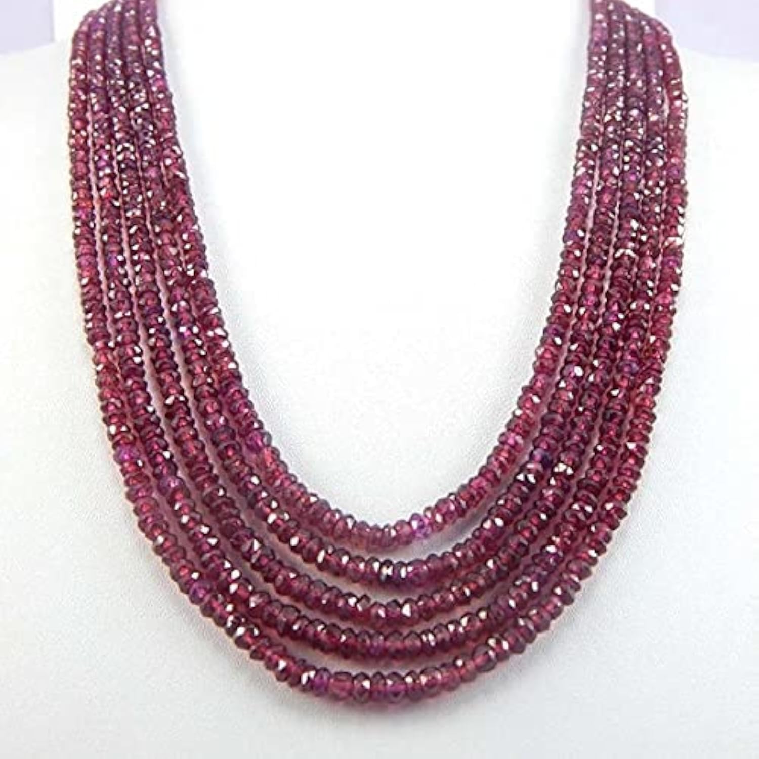 Red gemstone beads en grenat véritable facetté de haute qualité 3 mm